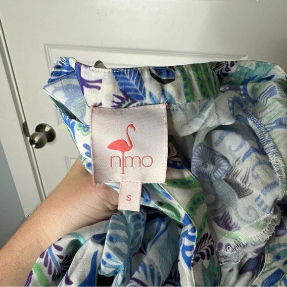 Nimo With Love Cotton Print Kaftan Midi Dress with Tassel - Picture 8 of 10